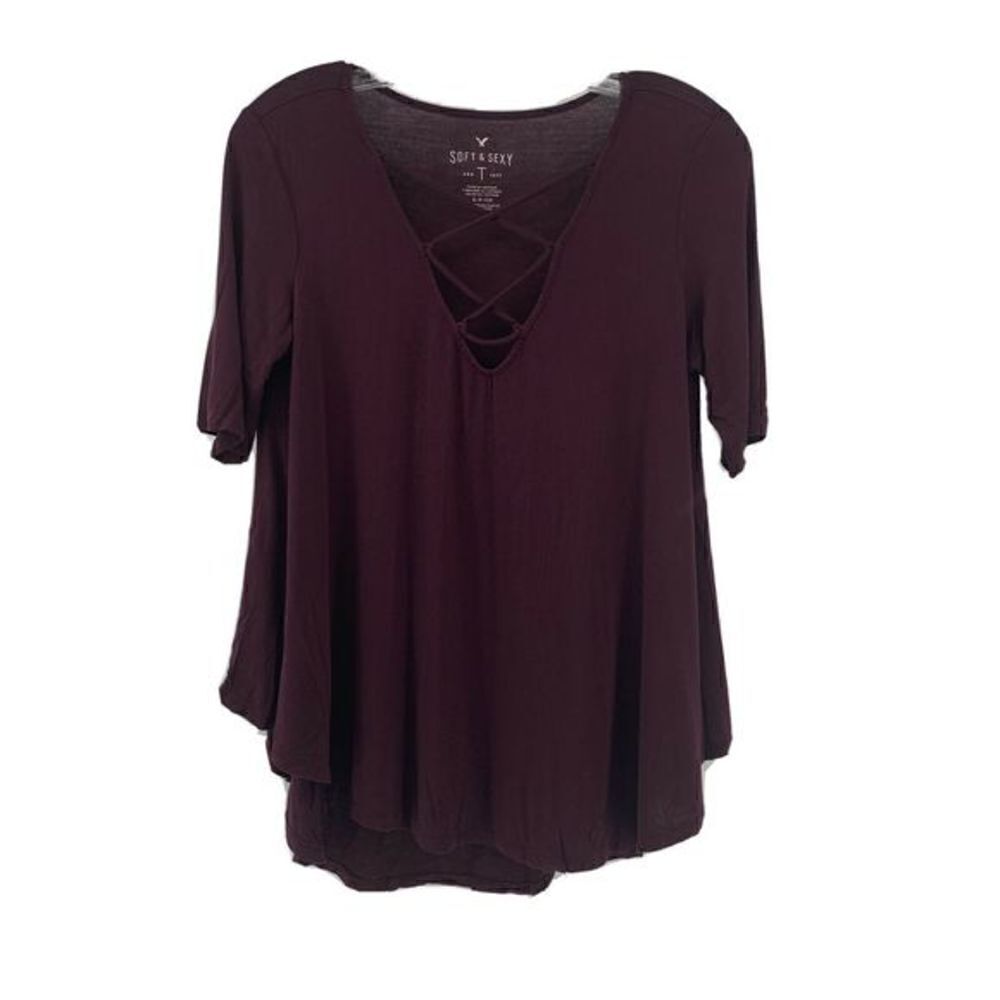 American Eagle Soft & Sexy Criss Cross V Neck Top